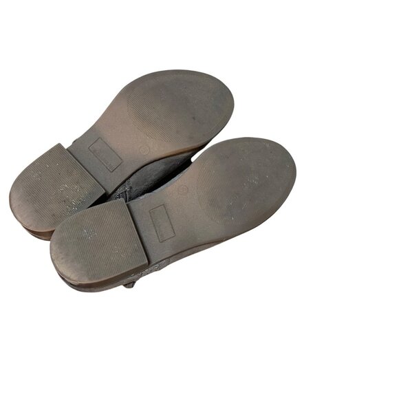 SO Girls Tan Scalloped Suede Ankle Boots Bow & Side Zipper SIZE 5 SO-ANKLE-TAN-5 - Picture 4 of 7